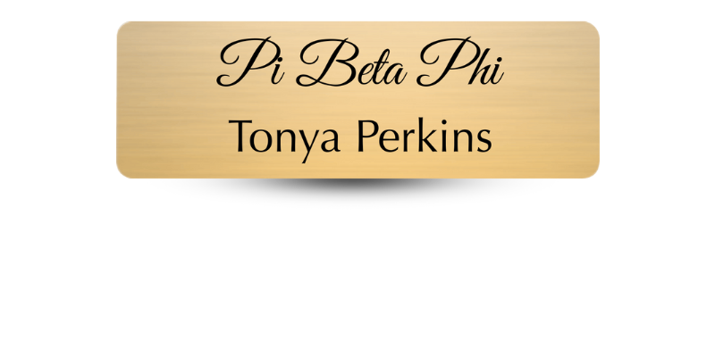 1" x 3" Pi Beta Phi Name Tag - Part #594