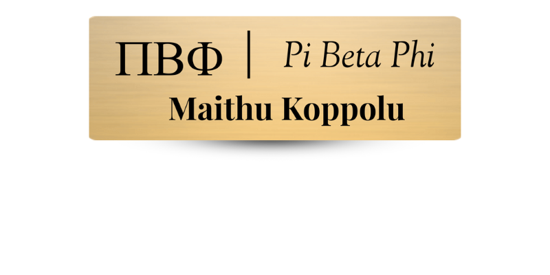 1" x 3" Pi Beta Phi Name Tag - Part #596