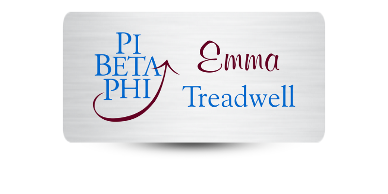 1.5" x 3" Pi Beta Phi Name Tag - Part #597