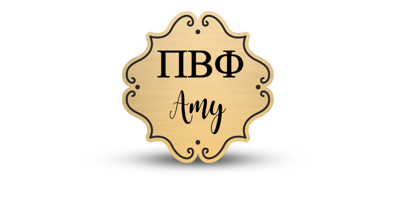 Custom Shape Pi Beta Phi Name Tag - Part #599