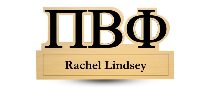 Custom Shape Pi Beta Phi Name Tag - Part #603