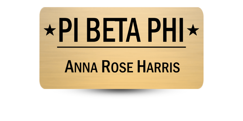 1.5" x 3" Pi Beta Phi Name Tag - Part #598