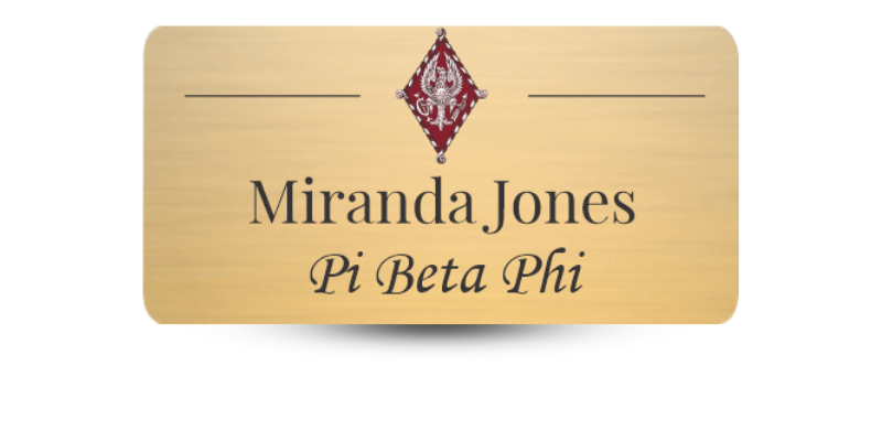 1.5" x 3" Pi Beta Phi Name Tag - Part #1218