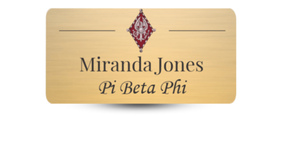 1.5" x 3" Pi Beta Phi Name Tag - Part #1218