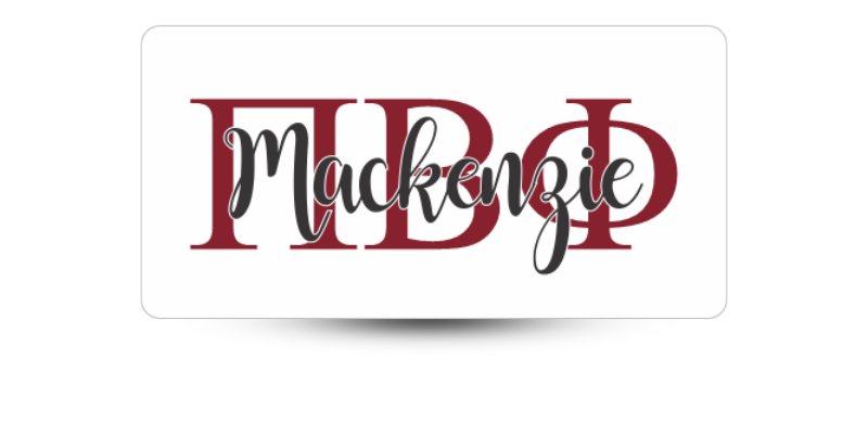 1.5" x 3" Pi Beta Phi Name Tag - Part #1197