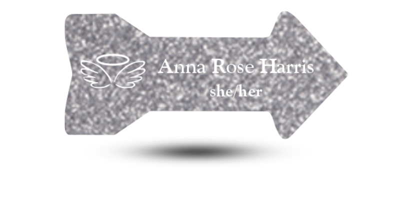 Glitter Arrow Shape Pi Beta Phi Name Tag - Part #1218G