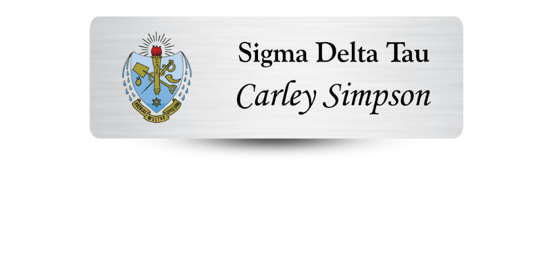 1" x 3" Sigma Delta Tau Name Tag - Part #604