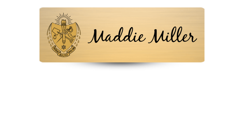 1" x 3" Sigma Delta Tau Name Tag - Part #605
