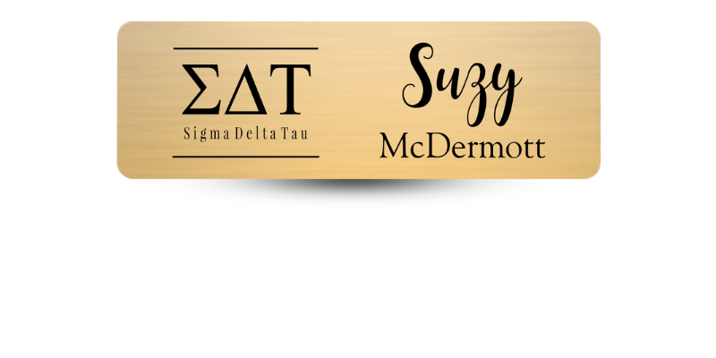 1" x 3" Sigma Delta Tau Name Tag - Part #610