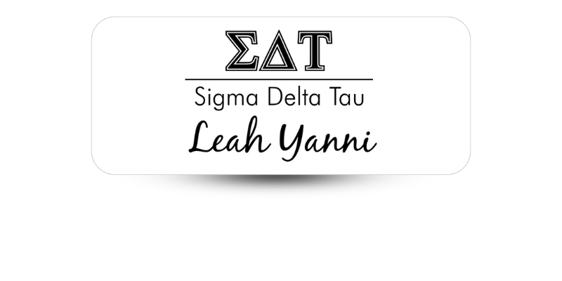 1.25" x 3" Sigma Delta Tau Name Tag - Part #611