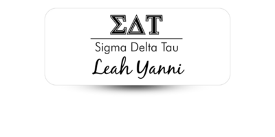 1.25" x 3" Sigma Delta Tau Name Tag - Part #611