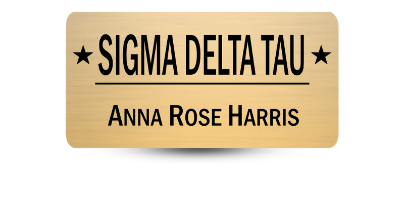 1.5" x 3" Sigma Delta Tau Name Tag - Part #612