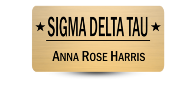 1.5" x 3" Sigma Delta Tau Name Tag - Part #612