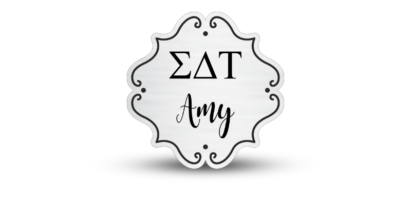 Custom Shape Sigma Delta Tau Name Tag - Part #615