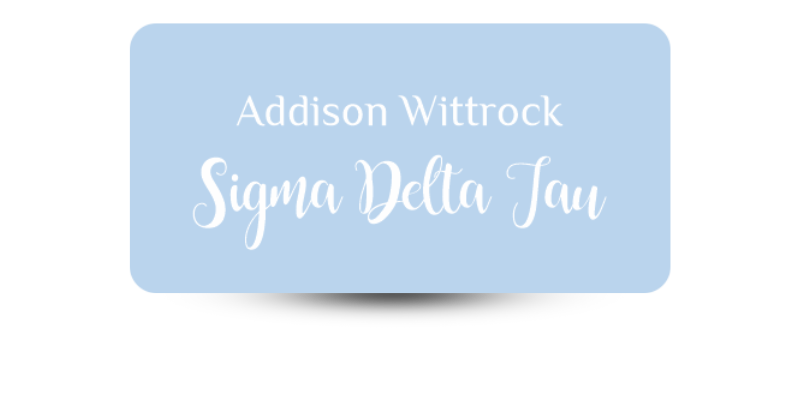 1.5" x 3" Sigma Delta Tau Name Tag - Part #1178