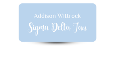 1.5" x 3" Sigma Delta Tau Name Tag - Part #1178