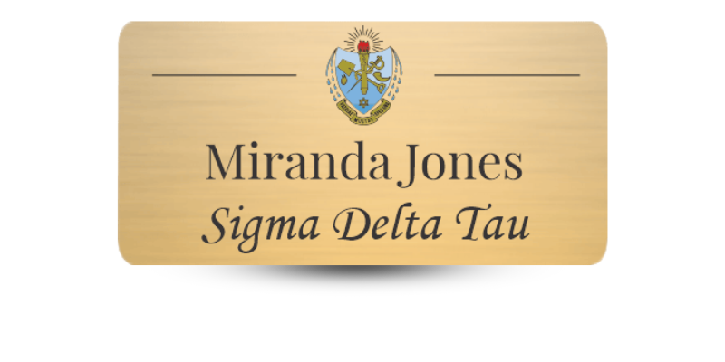 1.5" x 3" Sigma Delta Tau Name Tag - Part #1219