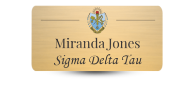 1.5" x 3" Sigma Delta Tau Name Tag - Part #1219