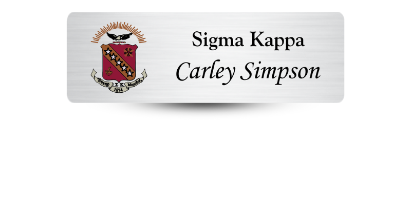 1" x 3" Sigma Kappa Name Tag - Part #616