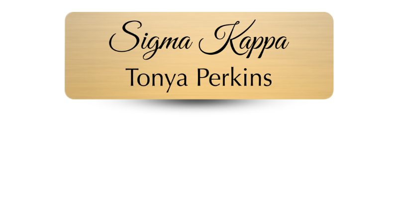 1" x 3" Sigma Kappa Name Tag - Part #617
