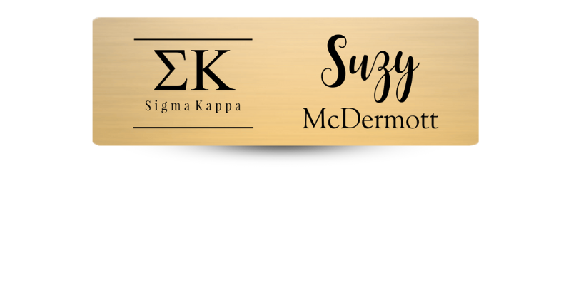 1" x 3" Sigma Kappa Name Tag - Part #620