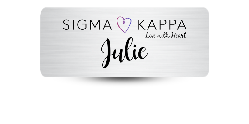 1.25" x 3" Sigma Kappa Name Tag - Part #622