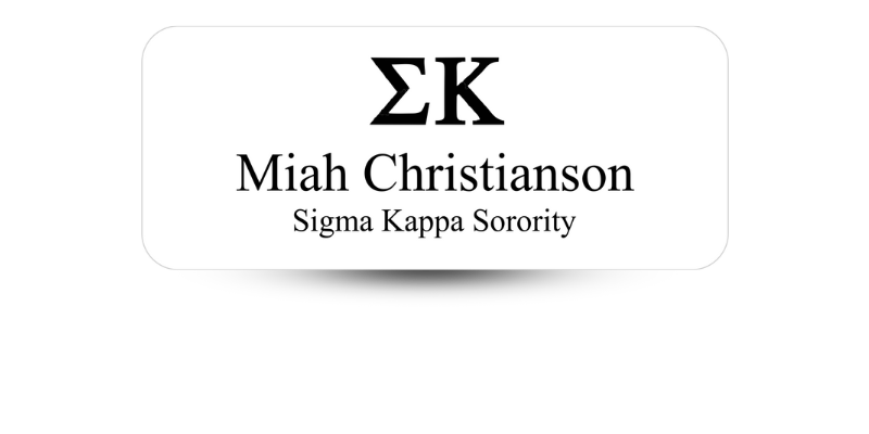 1.25" x 3" Sigma Kappa Name Tag - Part #624