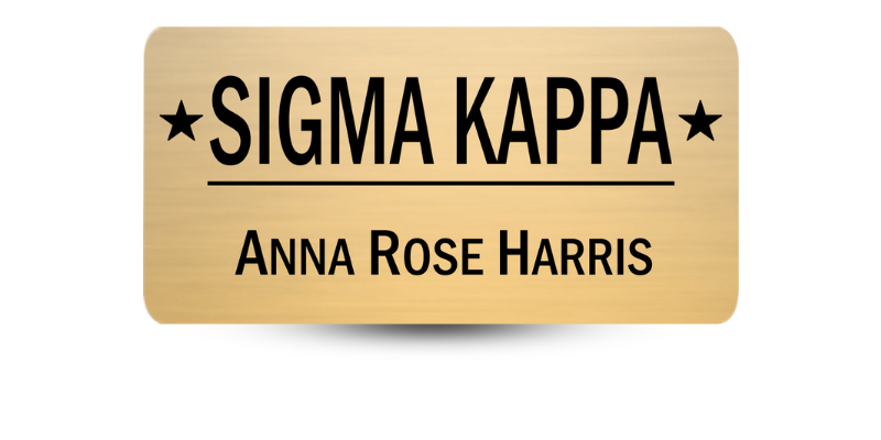 1.5" x 3" Sigma Kappa Name Tag - Part #626