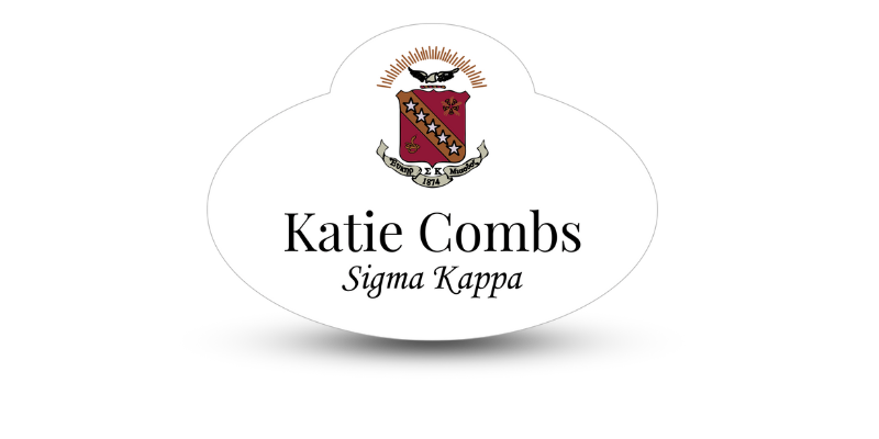 Unique Shape Sigma Kappa Name Tag - Part #630
