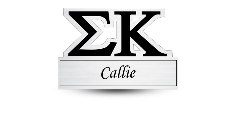 Custom Shape Sigma Kappa Name Tag - Part #628