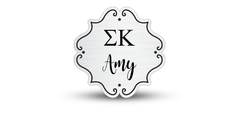 Custom Shape Sigma Kappa Name Tag - Part #629