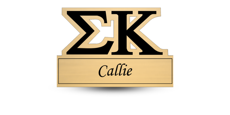 Custom Shape Sigma Kappa Name Tag - Part #628