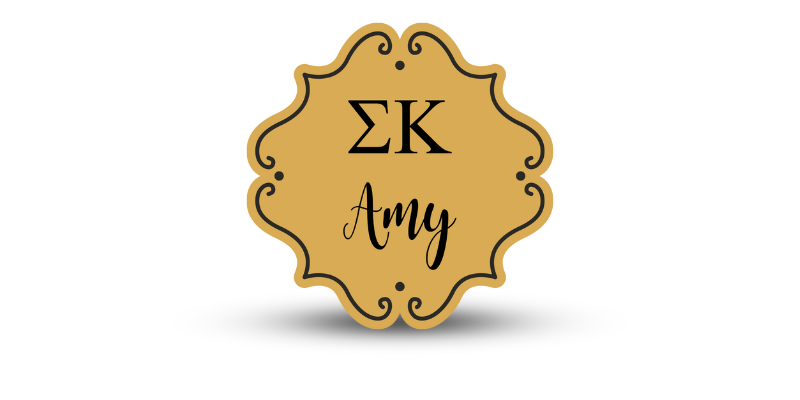 Custom Shape Sigma Kappa Name Tag - Part #629