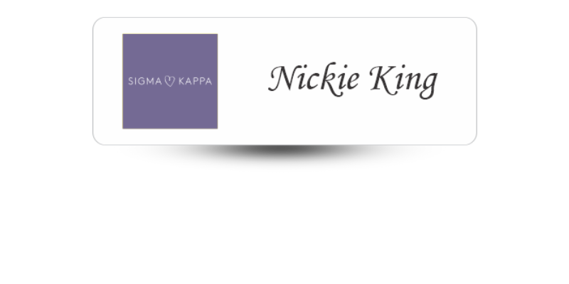 1" x 3" Sigma Kappa Name Tag - Part #1227