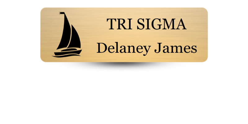 1" x 3" Sigma Sigma Sigma Name Tag - Part #632