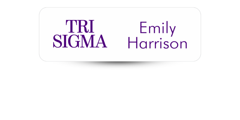 1" x 3" Sigma Sigma Sigma Name Tag - Part #633