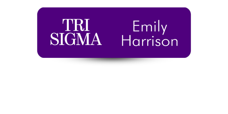 1" x 3" Sigma Sigma Sigma Name Tag - Part #634