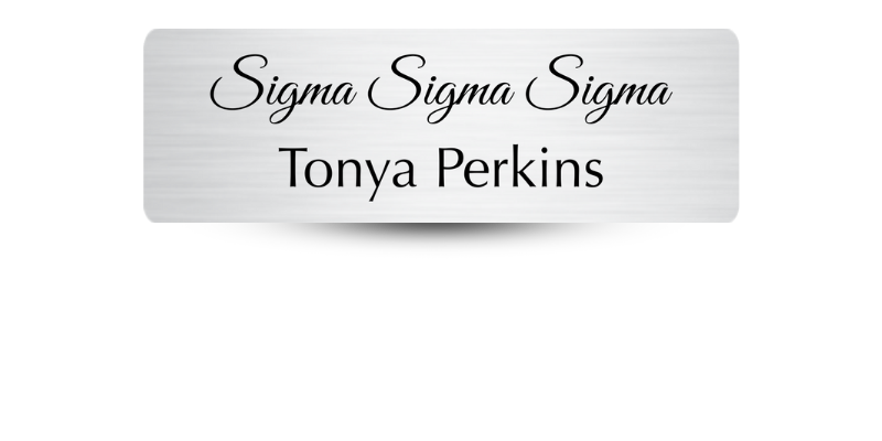 1" x 3" Sigma Sigma Sigma Name Tag - Part #638