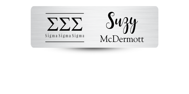 1" x 3" Sigma Sigma Sigma Name Tag - Part #637