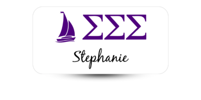 1.5" x 3" Sigma Sigma Sigma Name Tag - Part #641