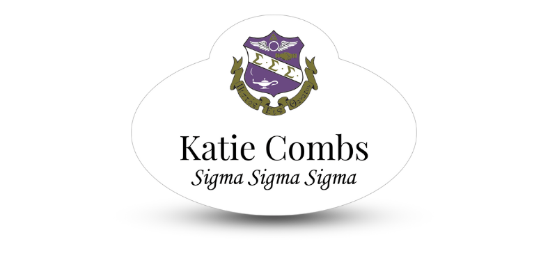 Unique Shape Sigma Sigma Sigma Name Tag - Part #643