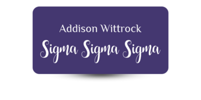 1.5" x 3" Sigma Sigma Sigma Name Tag - Part #1180