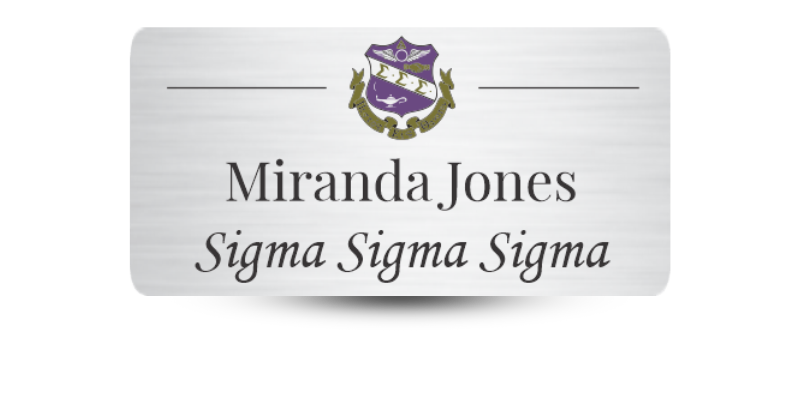 1.5" x 3" Sigma Sigma Sigma Name Tag - Part #1201