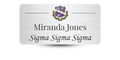 1.5" x 3" Sigma Sigma Sigma Name Tag - Part #1201