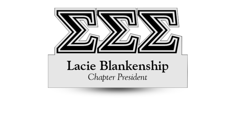 Custom Shape Sigma Sigma Sigma Name Tag - Part #1224