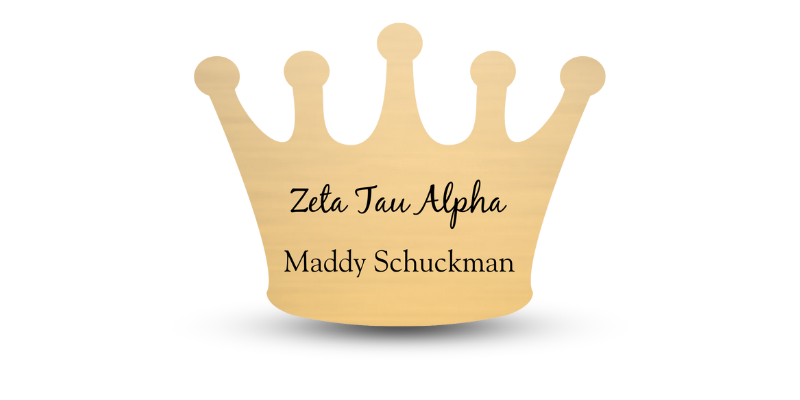 Custom Crown Shape Zeta Tau Alpha Name Tag - Part #645
