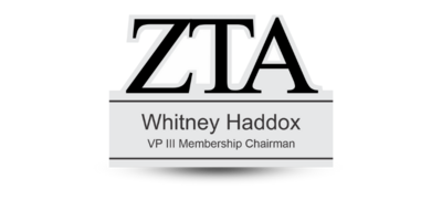 Custom Shape Zeta Tau Alpha Name Tag - Part #646