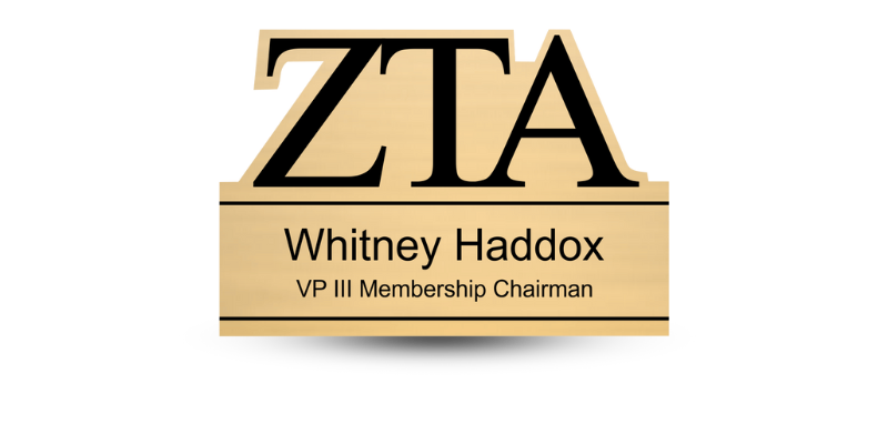 Custom Shape Zeta Tau Alpha Name Tag - Part #646
