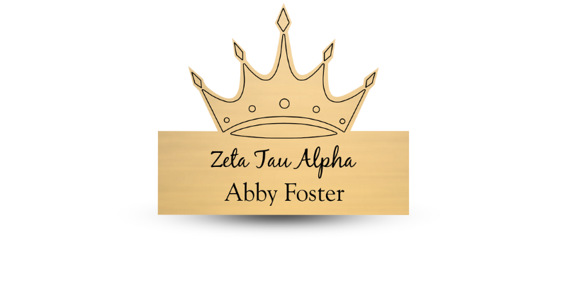 Custom Shape Zeta Tau Alpha Name Tag - Part #647