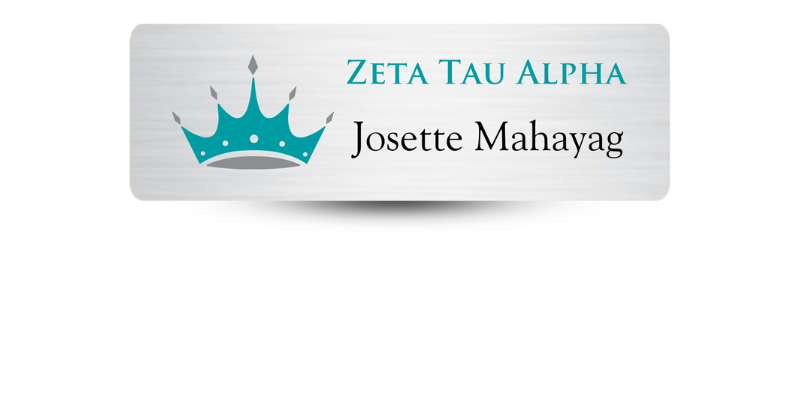 1" x 3" Zeta Tau Alpha Name Tag - Part #650